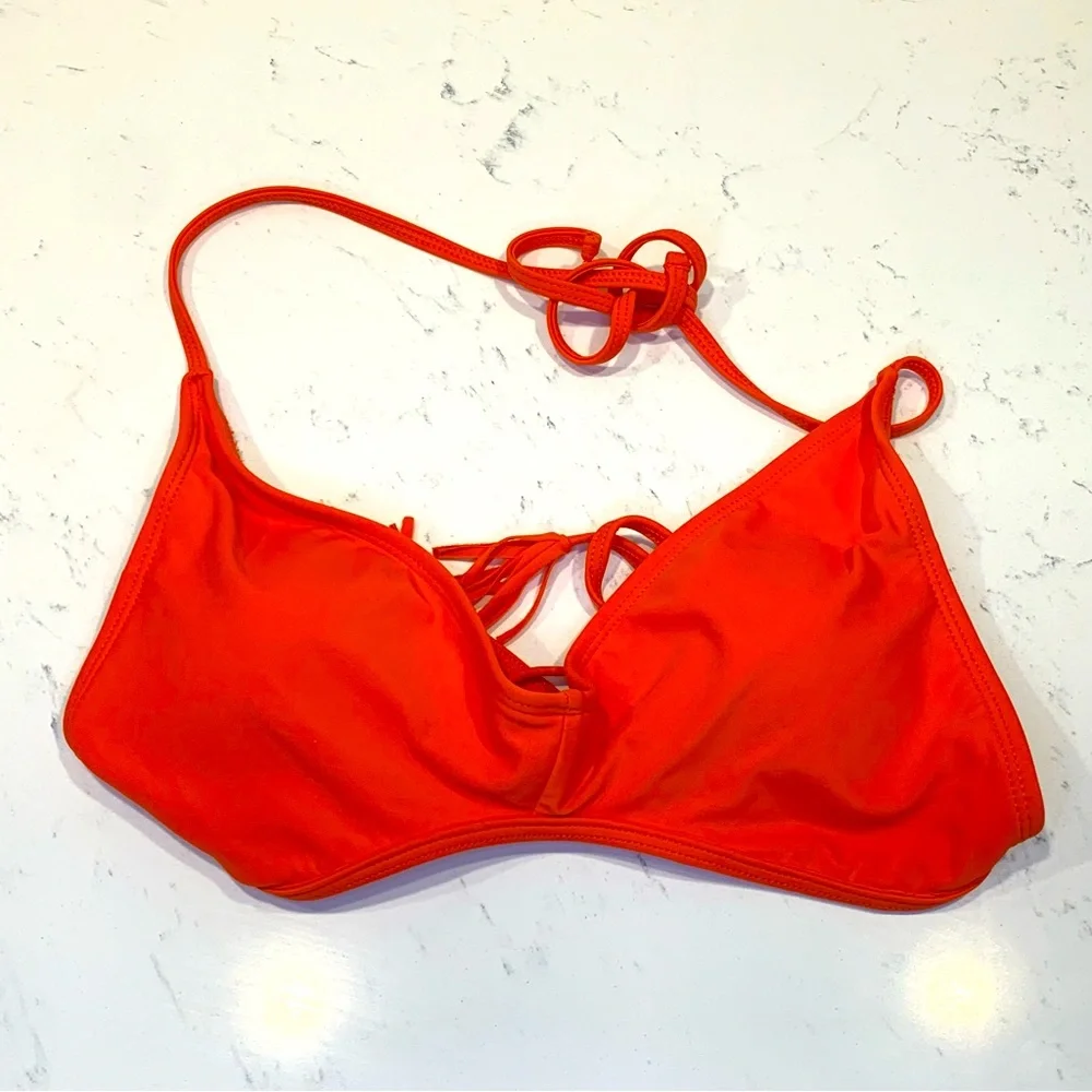 RAISINS Bikini Top Orange Large Beach Pool Swim Tangerine